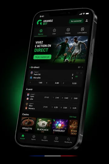 Application mobile GrandzBet pour parier en direct sur smartphone Android et iOS